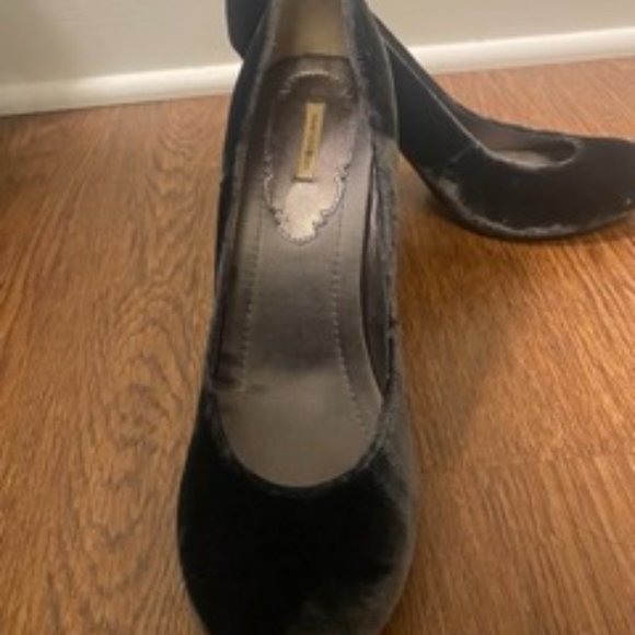 Blue Velvet Pumps with Silver Stems - Picture 2 of 9